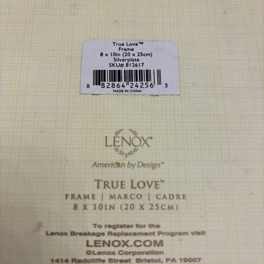 Lenox True Love 8x10” Photo Frame Silver Plated